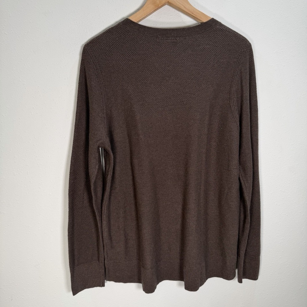 NWT GAP Sweater Womens Sz L Bella Crew Lightweight Thermal Knit Cozy Brown NEW - Picture 7 of 8